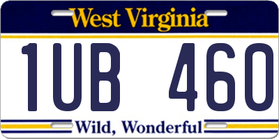 WV license plate 1UB460