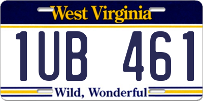 WV license plate 1UB461