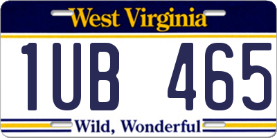 WV license plate 1UB465