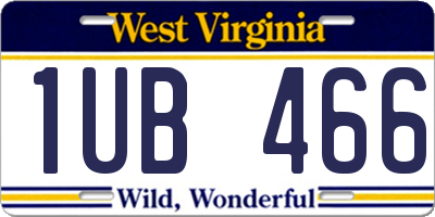 WV license plate 1UB466