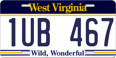WV license plate 1UB467