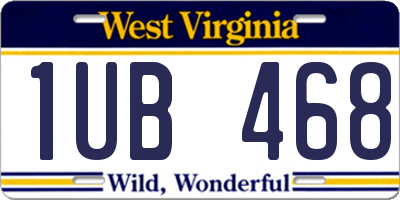 WV license plate 1UB468