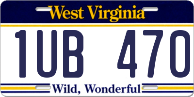 WV license plate 1UB470