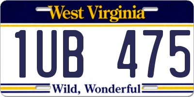 WV license plate 1UB475
