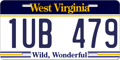 WV license plate 1UB479