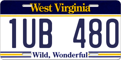 WV license plate 1UB480