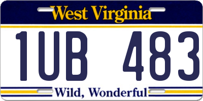 WV license plate 1UB483