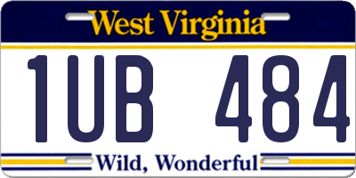WV license plate 1UB484