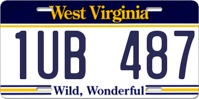 WV license plate 1UB487