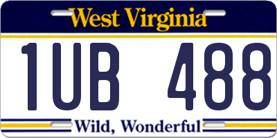 WV license plate 1UB488