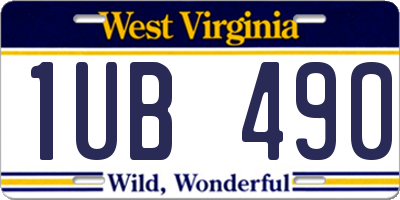WV license plate 1UB490