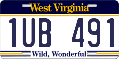 WV license plate 1UB491