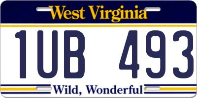 WV license plate 1UB493