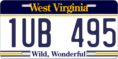 WV license plate 1UB495