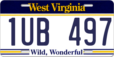 WV license plate 1UB497