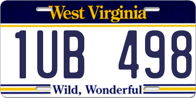 WV license plate 1UB498