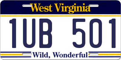 WV license plate 1UB501