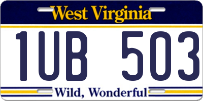 WV license plate 1UB503