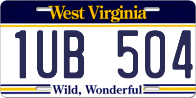 WV license plate 1UB504
