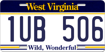 WV license plate 1UB506