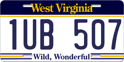 WV license plate 1UB507