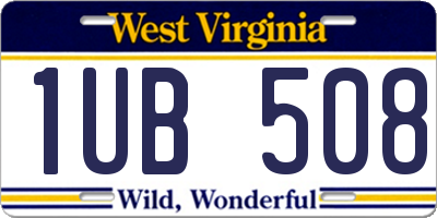 WV license plate 1UB508