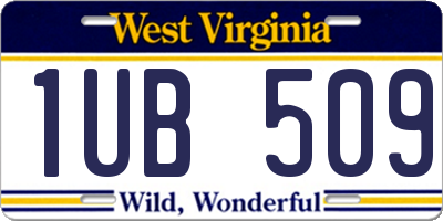 WV license plate 1UB509