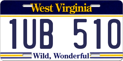 WV license plate 1UB510