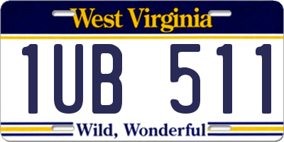 WV license plate 1UB511
