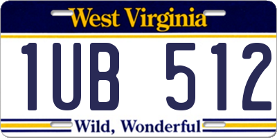 WV license plate 1UB512