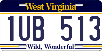 WV license plate 1UB513