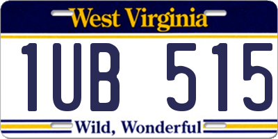 WV license plate 1UB515