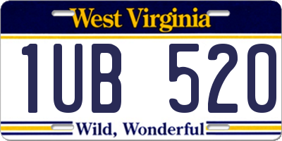 WV license plate 1UB520