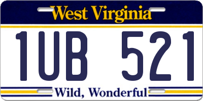 WV license plate 1UB521
