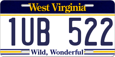 WV license plate 1UB522