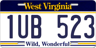 WV license plate 1UB523