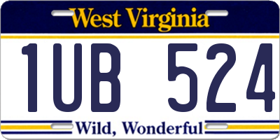 WV license plate 1UB524