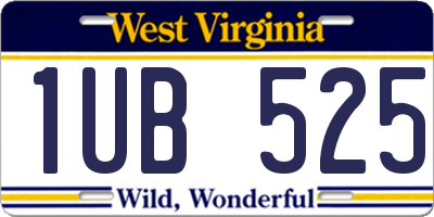 WV license plate 1UB525