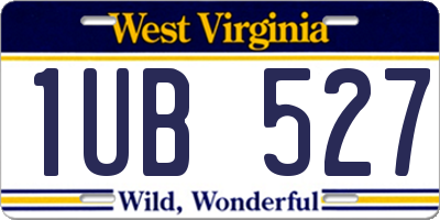 WV license plate 1UB527