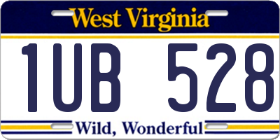 WV license plate 1UB528