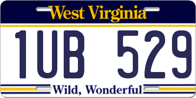 WV license plate 1UB529