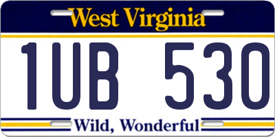 WV license plate 1UB530