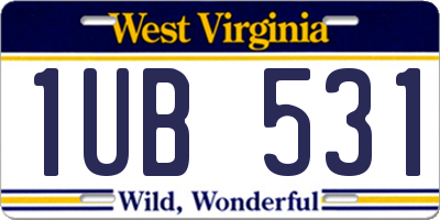 WV license plate 1UB531