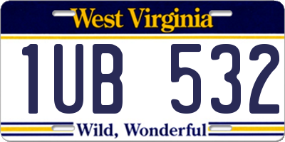 WV license plate 1UB532