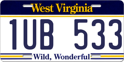 WV license plate 1UB533