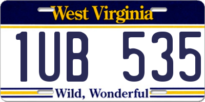 WV license plate 1UB535