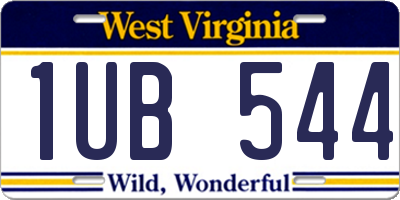 WV license plate 1UB544