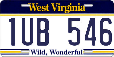 WV license plate 1UB546
