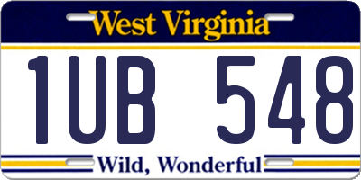 WV license plate 1UB548