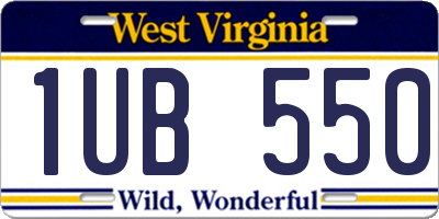 WV license plate 1UB550